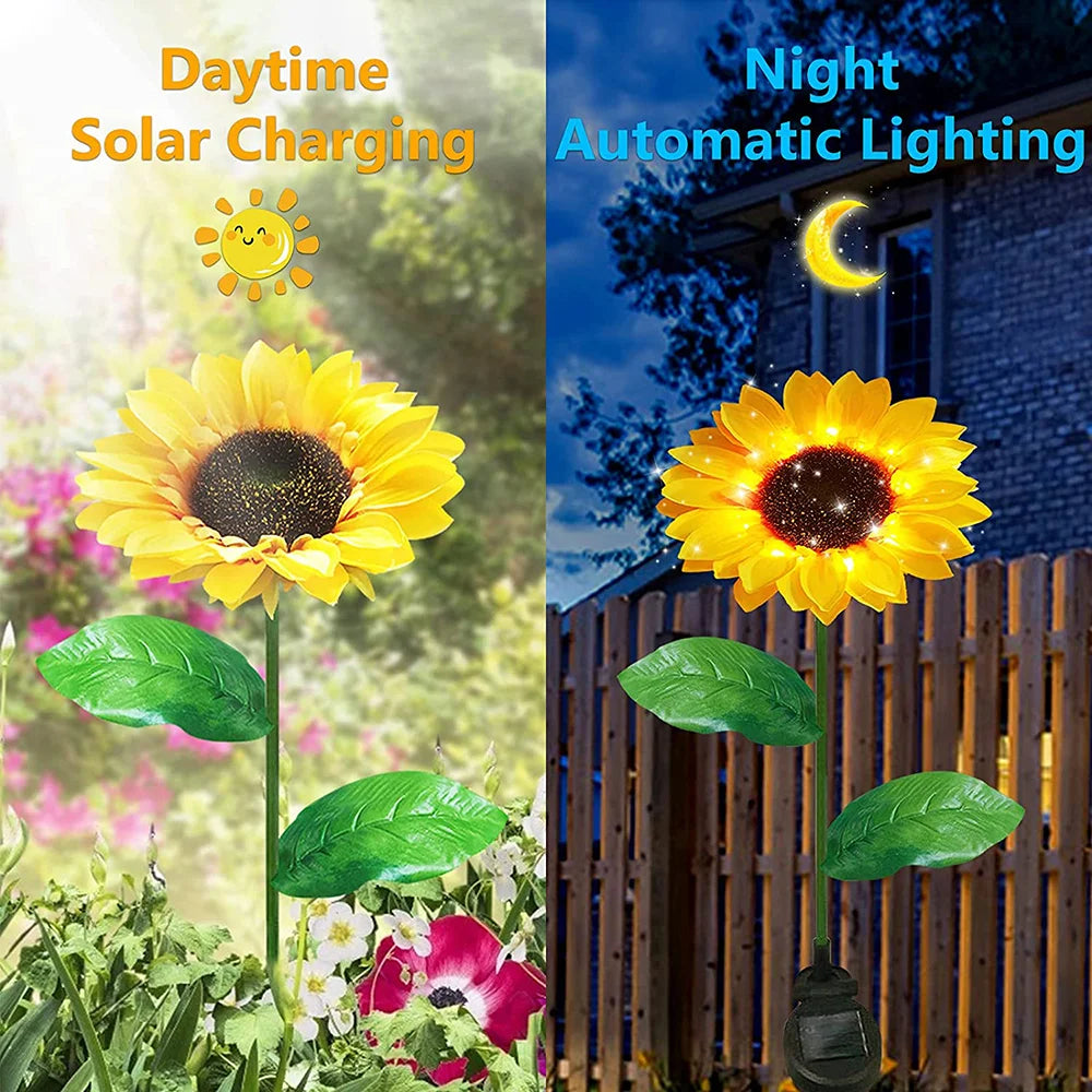 Solar Lawn Lights: Sunflower LED Lights - Smart Sense Outdoor Garden Decor