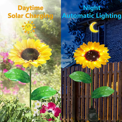 Solar Lawn Lights: Sunflower LED Lights - Smart Sense Outdoor Garden Decor