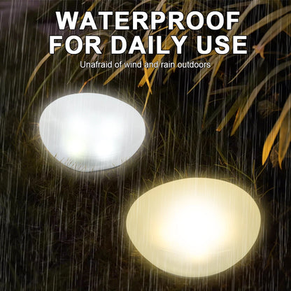 Cobblestone Shaped Solar Lamp Frosted Glass Ground Light Outdoor Energy Saving Waterproof Lantern Landscape Decorative Light