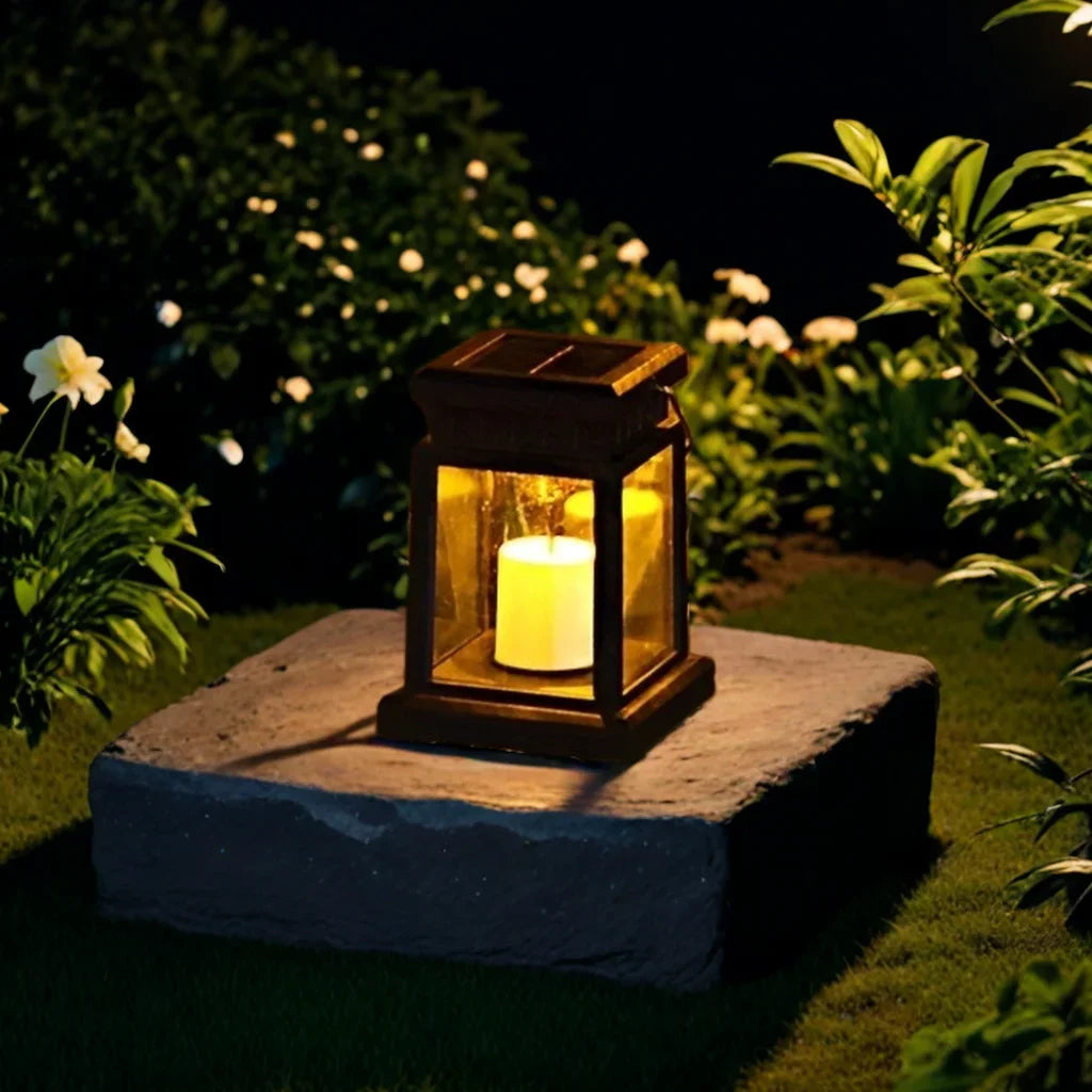 1PC Solar Lantern Outdoor, Waterproof LED Candle Lamp for Garden/Pathway Decor, Warm White Decorative Lighting