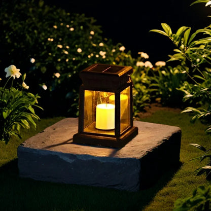 1PC Solar Lantern Outdoor, Waterproof LED Candle Lamp for Garden/Pathway Decor, Warm White Decorative Lighting