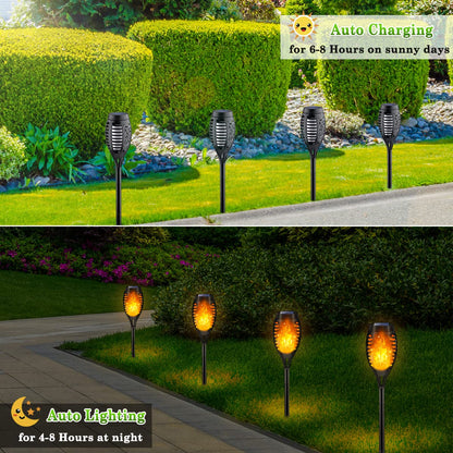 Outdoor Solar Light: Solar Torch Lights Flickering Flame Waterproof Outdoor Decor