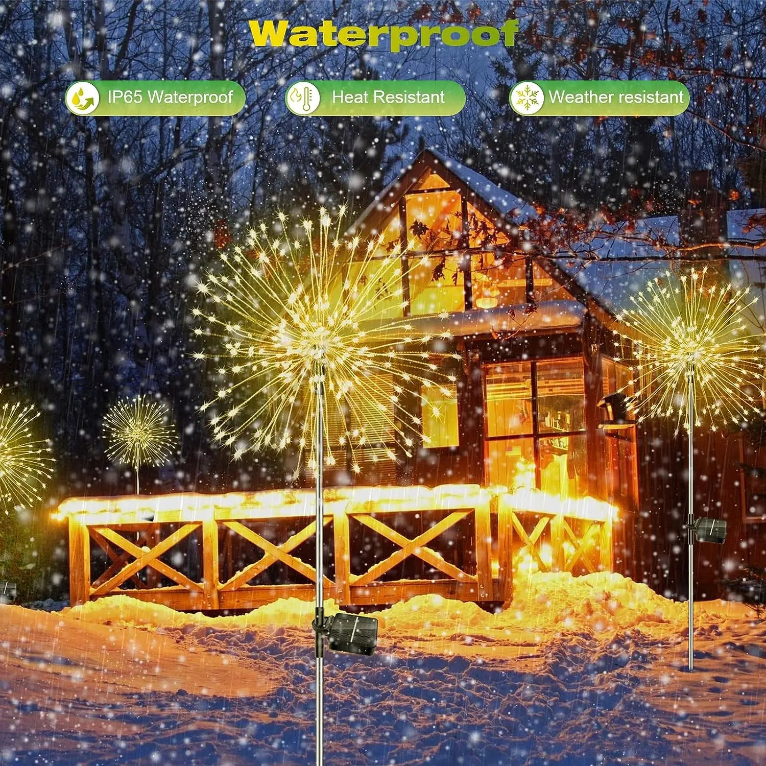 LED Solar Firework Fairy Lights - Waterproof Garden Decor