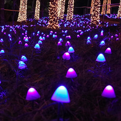 Mushroom Solar Lights Solar Powered Walkway Outdoor Waterproof Street Light Yard Stake Landscape String Led Pathway Patio Ground