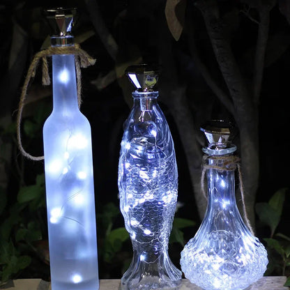 Wine Bottle Light Wine Bottle Lamp Diamond Shape Solar Night Light Starry for Wedding Party Decor Fairy Copper Wire String Light