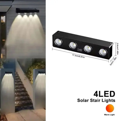 Solar Wall Light Outdoor: 4/8LED Waterproof Courtyard Lamp