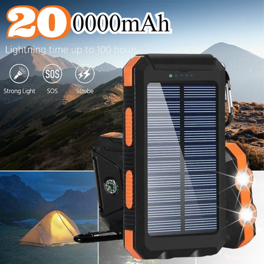 Solar Power Bank - 200000mAh Fast Charging Portable Charger