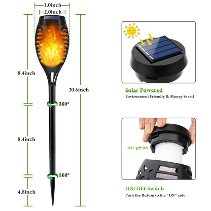 Outdoor Solar Light: Solar Torch Lights Flickering Flame Waterproof Outdoor Decor
