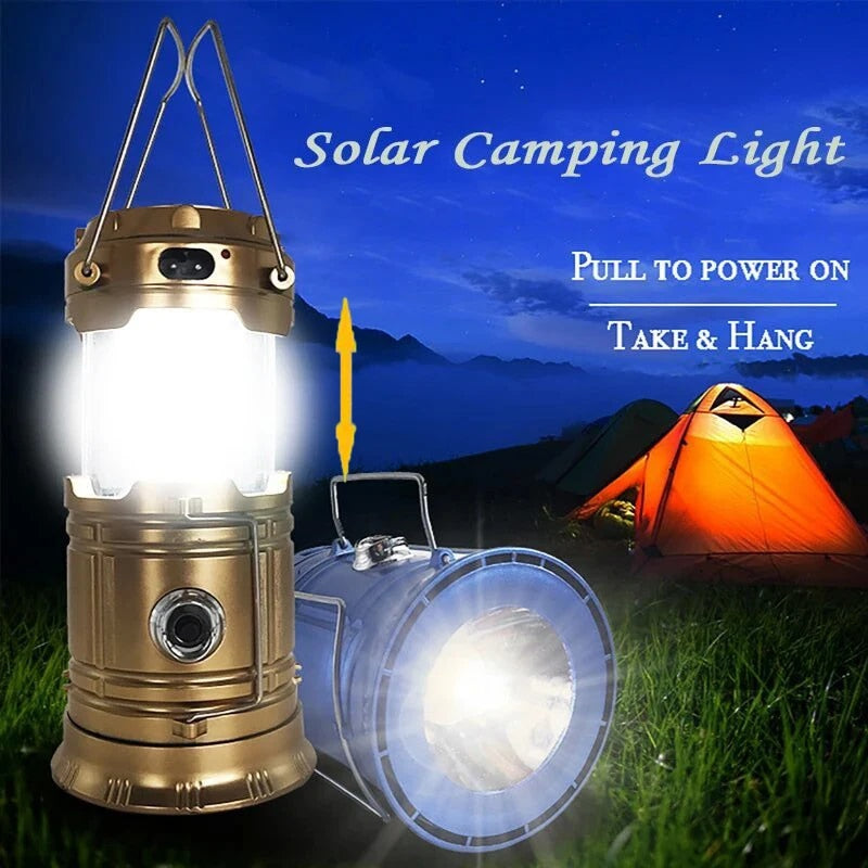 Solar LED Camping Lamp: Portable, Waterproof, Multifunctional