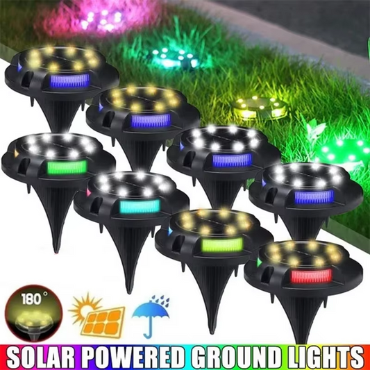 Solar Lights Outdoor 12LEDs Disk - Garden & Lawn Decoration