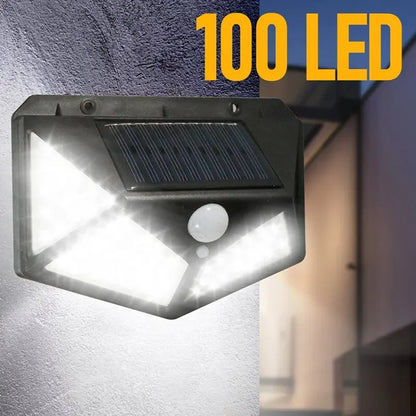 Solar Wall Lights Outdoor: 100LED Solar Wall Lamp - Motion Sensor, Waterproof, 2PCS