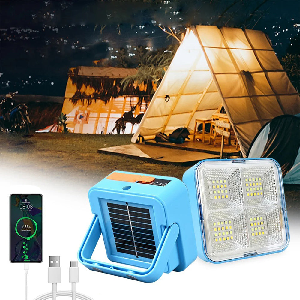 Portable Solar LED Light USB Rechargeable Outdoor Spotlight
