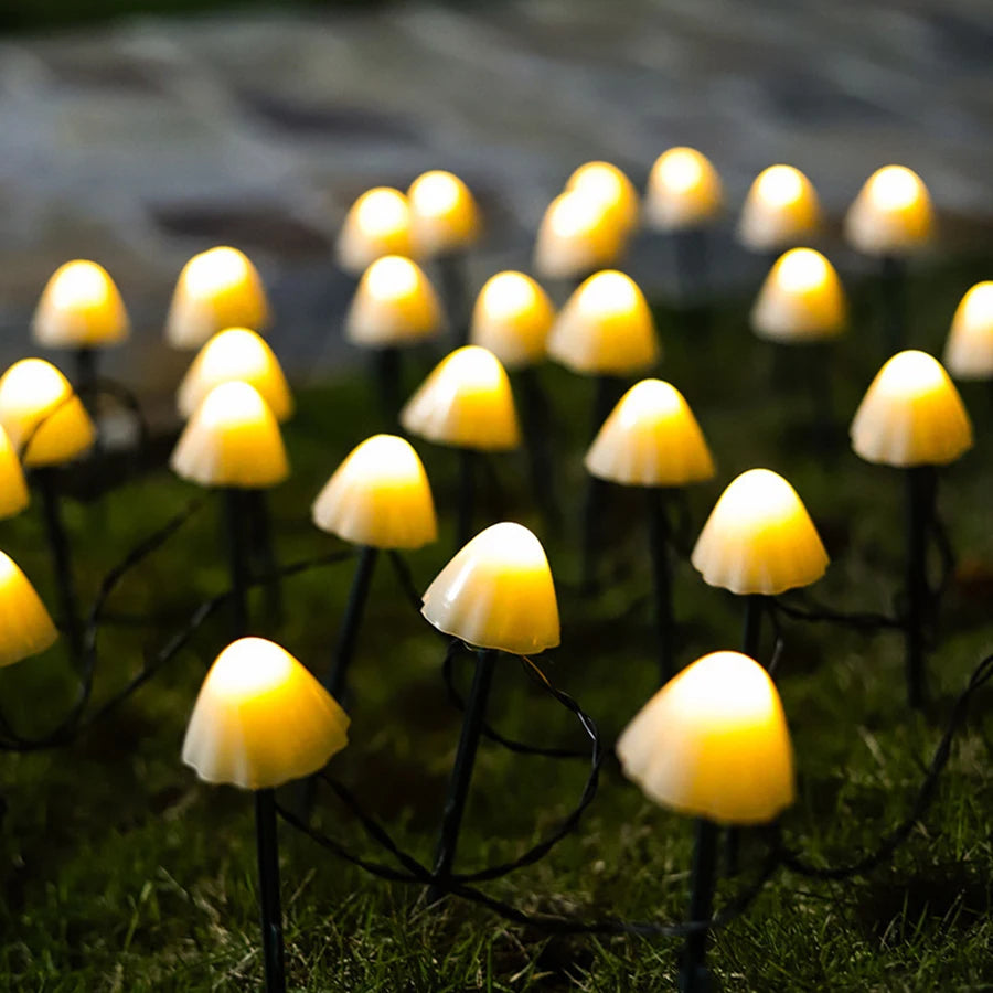 Mushroom Solar Lights Solar Powered Walkway Outdoor Waterproof Street Light Yard Stake Landscape String Led Pathway Patio Ground
