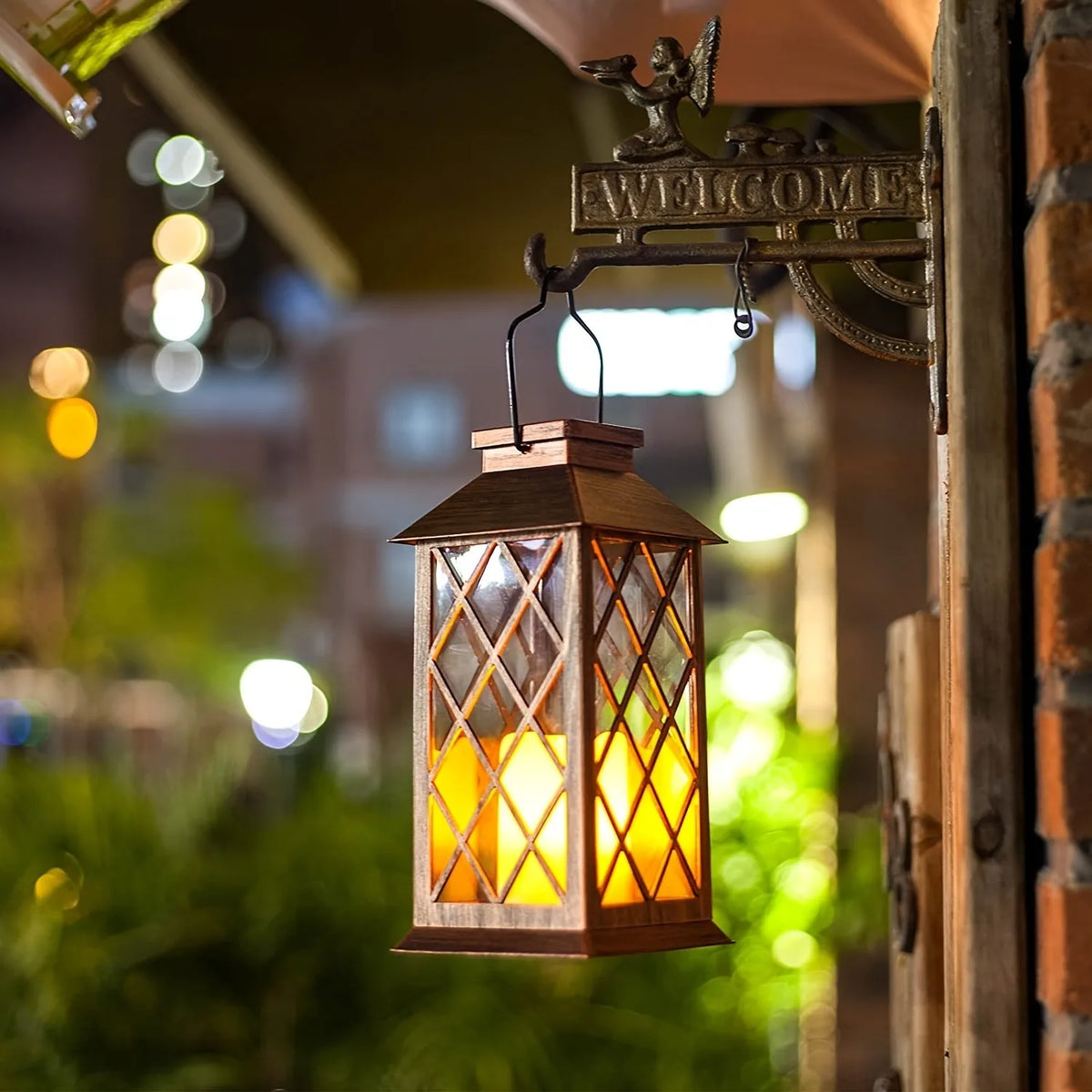 1PC Solar Lantern Outdoor, Waterproof LED Candle Lamp for Garden/Pathway Decor, Warm White Decorative Lighting
