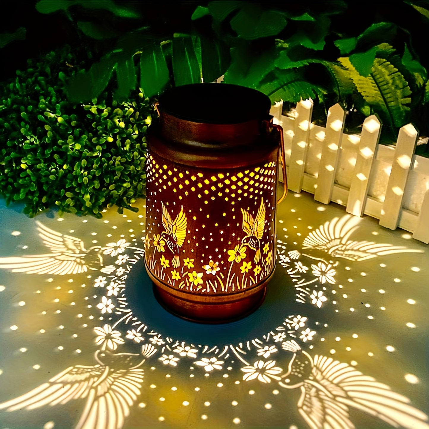 Iron Solar Lantern: Weatherproof Garden Pathway Light