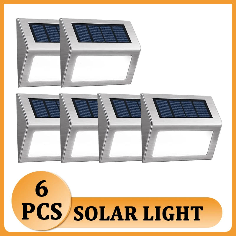 6 Outdoor LED Solar Light: Waterproof Garden Fence Wall Lamps