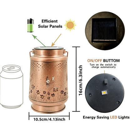 Iron Solar Lantern: Weatherproof Garden Pathway Light