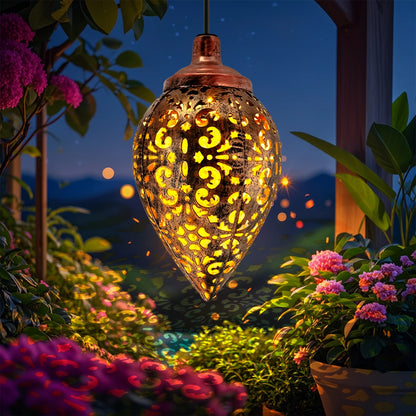Iron Solar Lantern: Weatherproof Garden Pathway Light