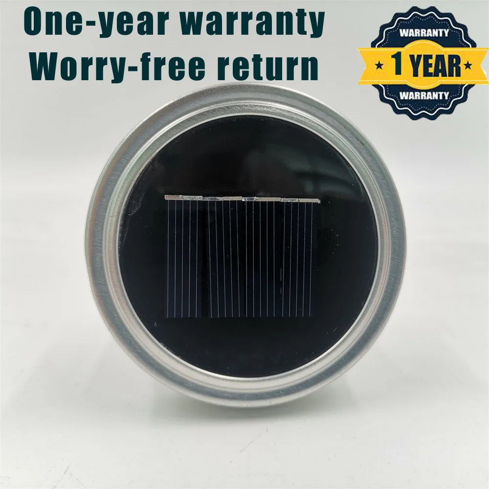 Solar Mason Jar Torch - Warm Garden Lantern