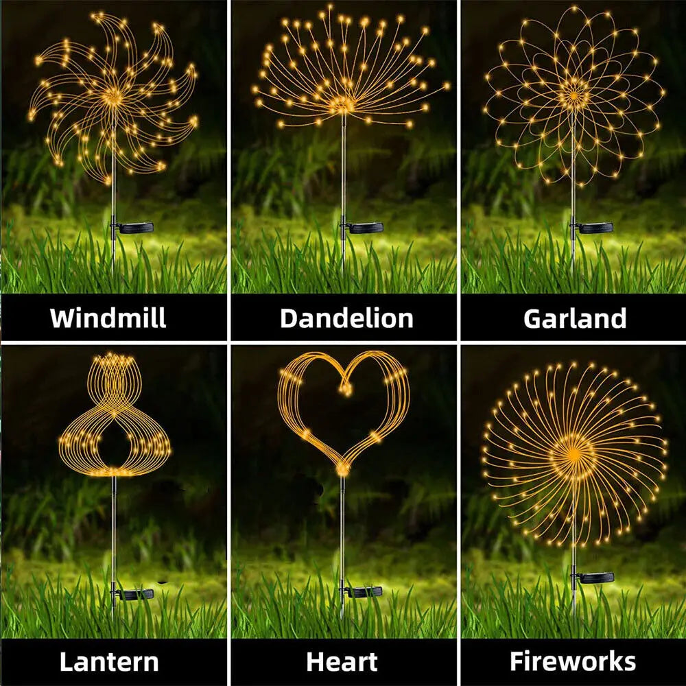 LED Solar Firework Fairy Lights - Waterproof Garden Decor
