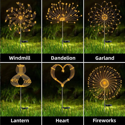LED Solar Firework Fairy Lights - Waterproof Garden Decor