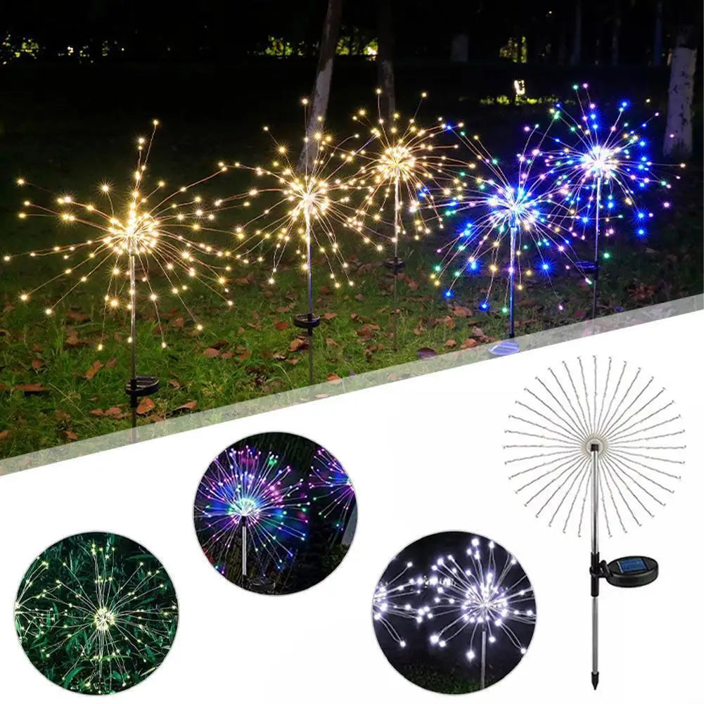 LED Solar Firework Fairy Lights - Waterproof Garden Decor