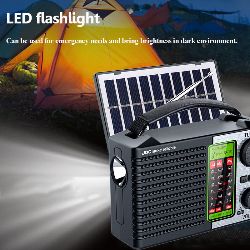 Portable Solar Radio FM AM SW Bluetooth Music Player