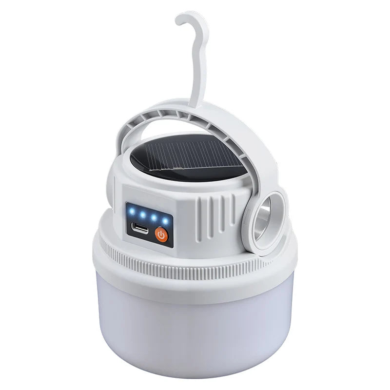 Solar Powered Lantern Portable Super Bright Flashlight 6 Light Modes 2 Charge Mode Long-Lasting Compact Lamp For Outdoor Camping