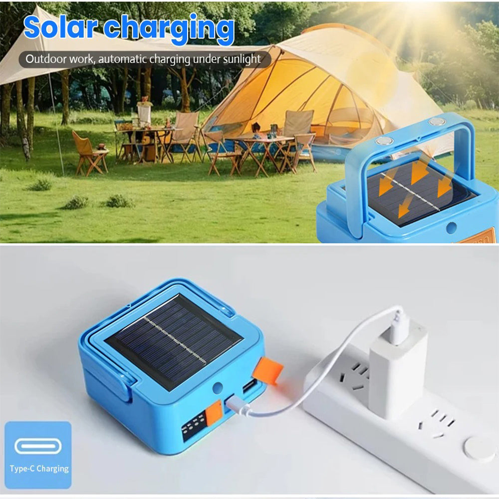 Portable Solar LED Light USB Rechargeable Outdoor Spotlight