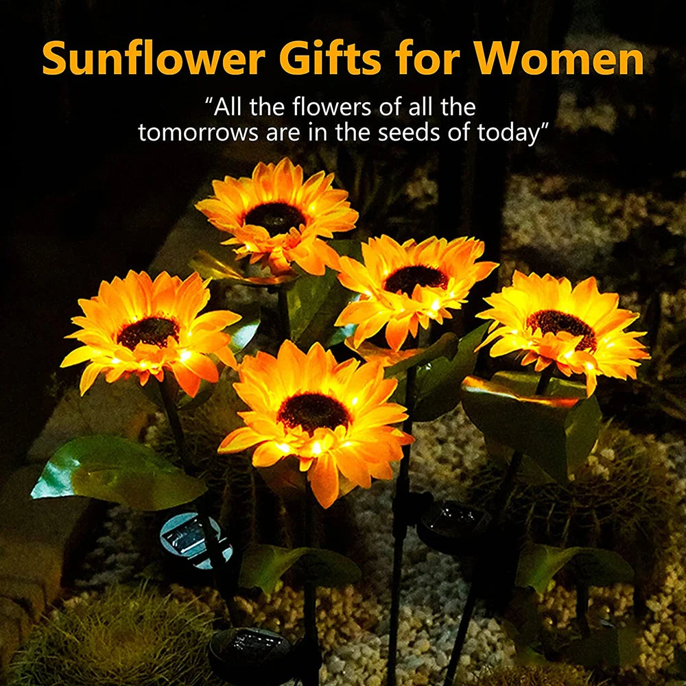 Solar Lawn Lights: Sunflower LED Lights - Smart Sense Outdoor Garden Decor