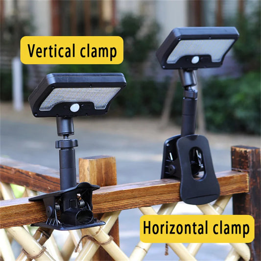 Clip On Solar Motion Lights Outdoor Waterproof Lights USB Charge with 92 LEDs Portable Solar Powered Security Light for Garden