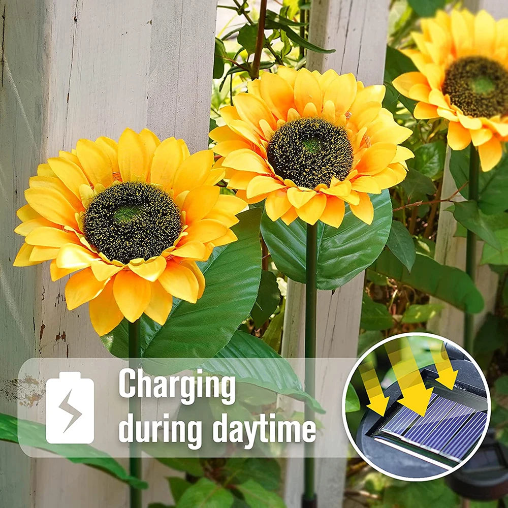 Solar Lawn Lights: Sunflower LED Lights - Smart Sense Outdoor Garden Decor