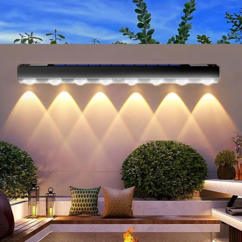 Solar Wall Light Outdoor: 4/8LED Waterproof Courtyard Lamp
