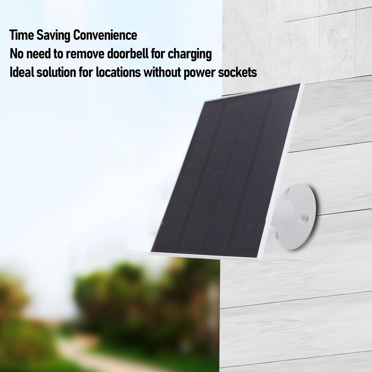 Camera Doorbell: Doorbell Solar Panel 8W IP66 Waterproof 360° Adjustable