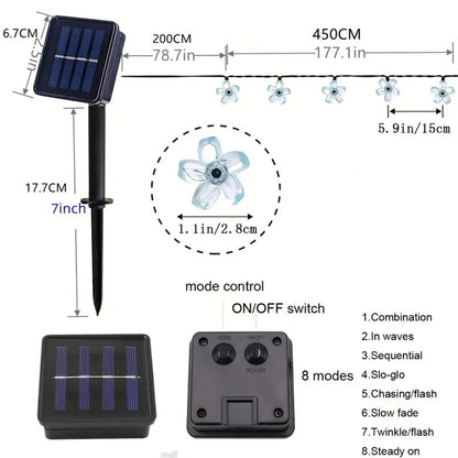 String Lights - Purple Solar Flower Outdoor LED Garden Decor