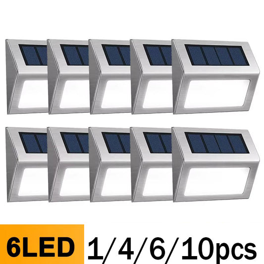 6 Outdoor LED Solar Light: Waterproof Garden Fence Wall Lamps