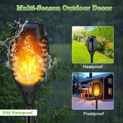 Outdoor Solar Light: Solar Torch Lights Flickering Flame Waterproof Outdoor Decor