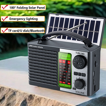 Portable Solar Radio FM AM SW Bluetooth Music Player