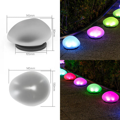 Cobblestone Shaped Solar Lamp Frosted Glass Ground Light Outdoor Energy Saving Waterproof Lantern Landscape Decorative Light