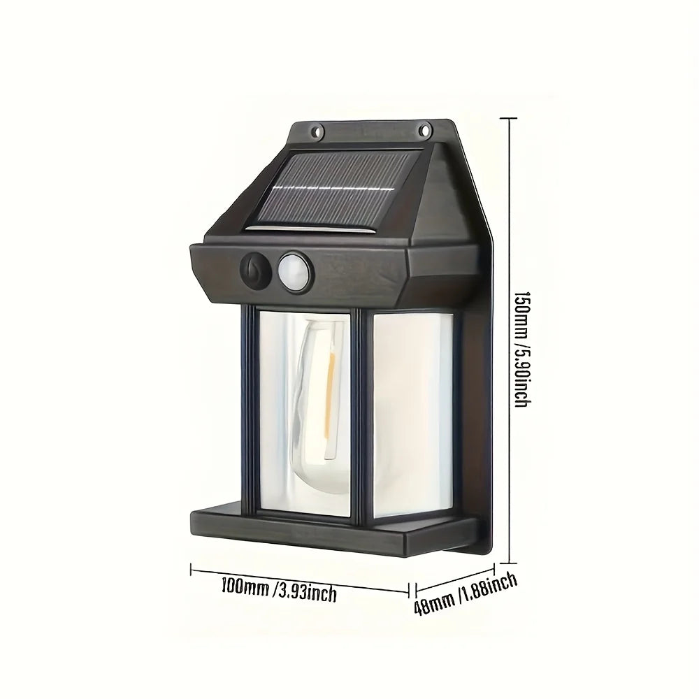 Solar Outdoor Waterproof LED Wall Light Powerful Solar Energy Lamp with Light Sensor for Garden Yard Fence House Decoration