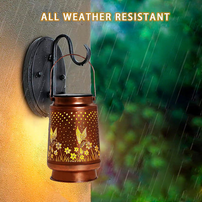 Iron Solar Lantern: Weatherproof Garden Pathway Light