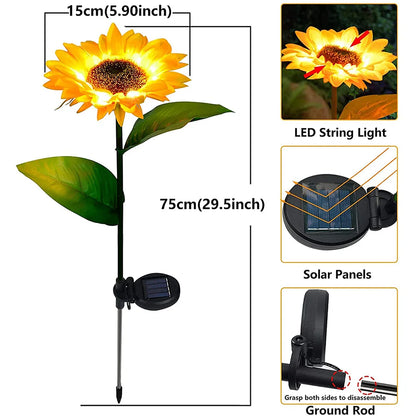 Solar Lawn Lights: Sunflower LED Lights - Smart Sense Outdoor Garden Decor