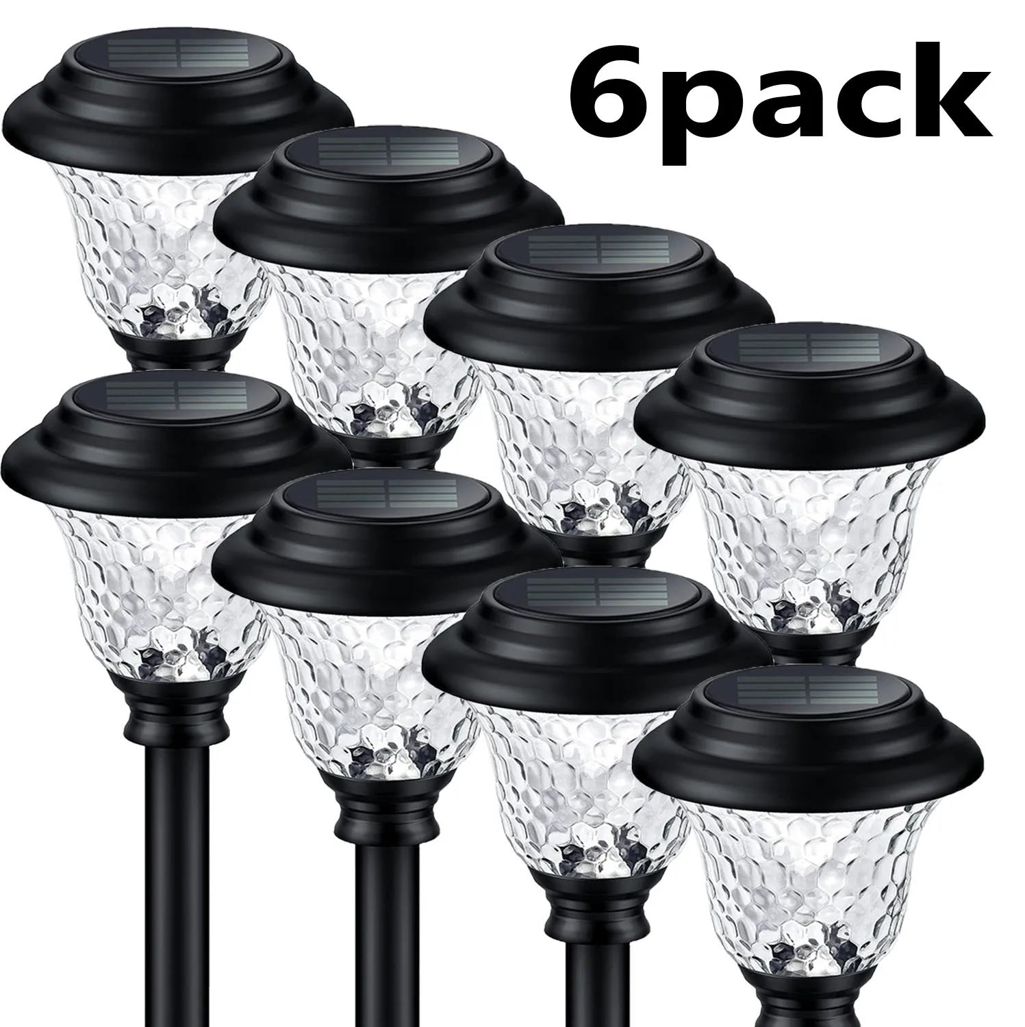 Solar Pathway Lights 6Pack - Stainless Steel Auto On/Off