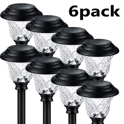 Solar Pathway Lights 6Pack - Stainless Steel Auto On/Off