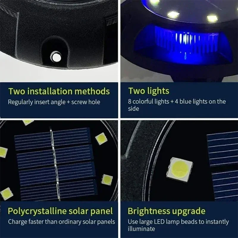 Solar Lights Outdoor 12LEDs Disk - Garden & Lawn Decoration