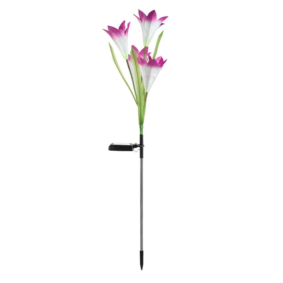 Solar Lily Lights: 7-Color Waterproof Garden Pathway Decor