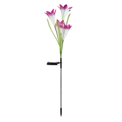 Solar Lily Lights: 7-Color Waterproof Garden Pathway Decor