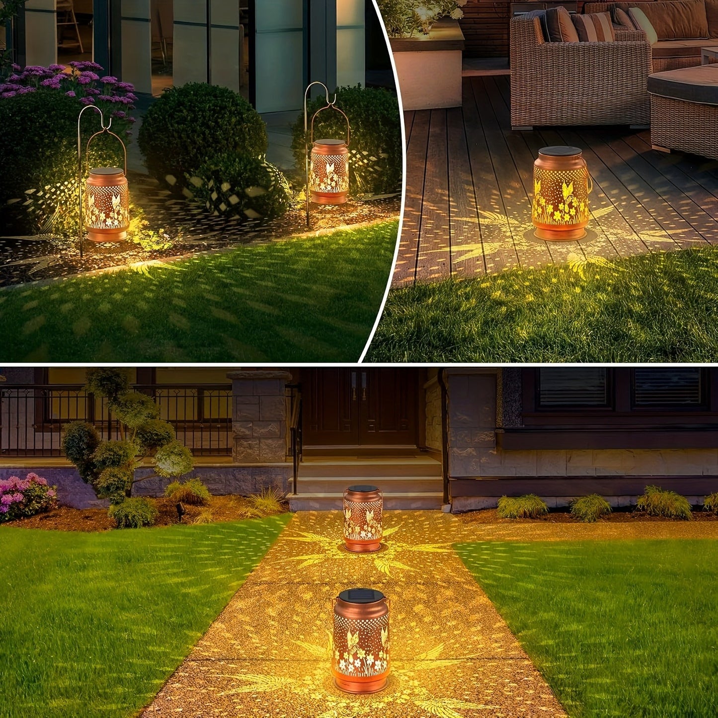 Iron Solar Lantern: Weatherproof Garden Pathway Light