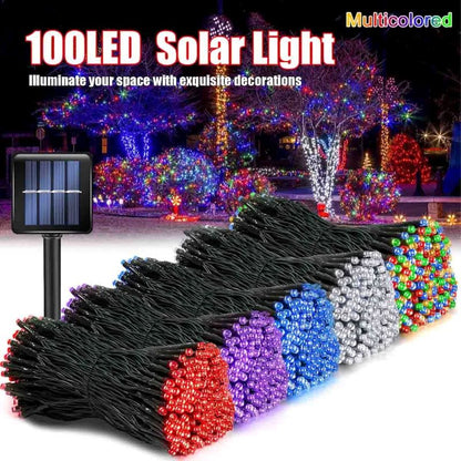 String Lights: Solar Outdoor Light IP65 Waterproof Strip - 8 Modes
