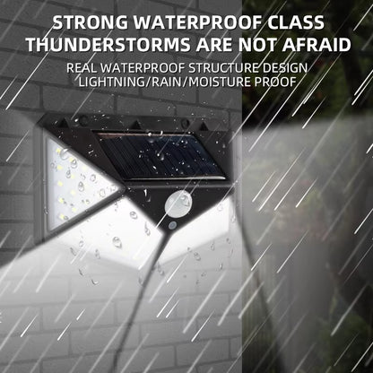 Wall Lamp: 100 LED Solar Lights - Motion Sensor, IP65 Waterproof, 270° Angle